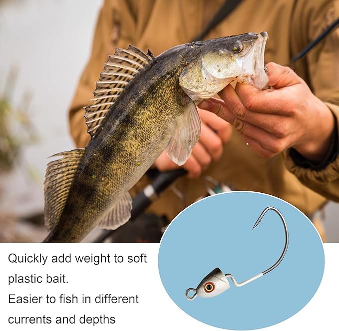 5Pcs Jig Head Hooks with Underspin Spinner Blade, Fishing Jig Heads for Crappie Bass Walleye Pike - Image 5